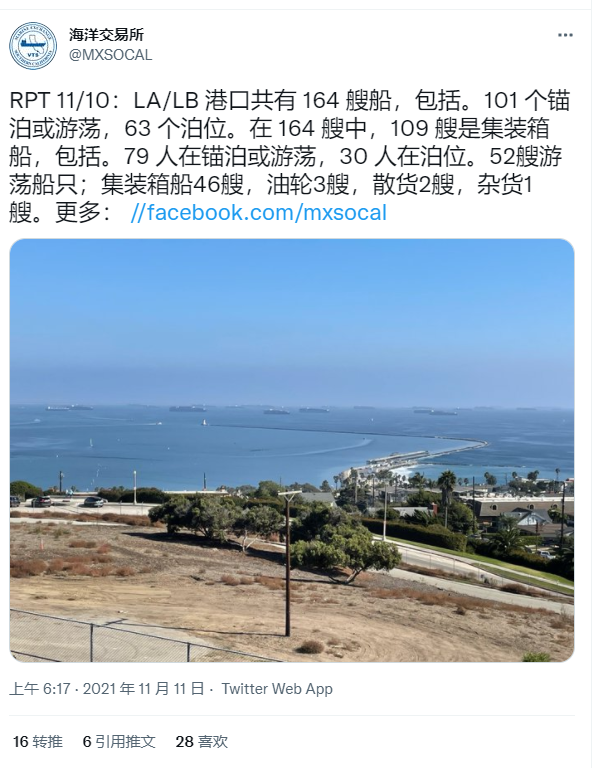 洛杉磯長灘港口的集裝箱積壓情況有所緩解