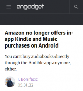 Android版亞馬遜Kindle應(yīng)用關(guān)閉購買功能