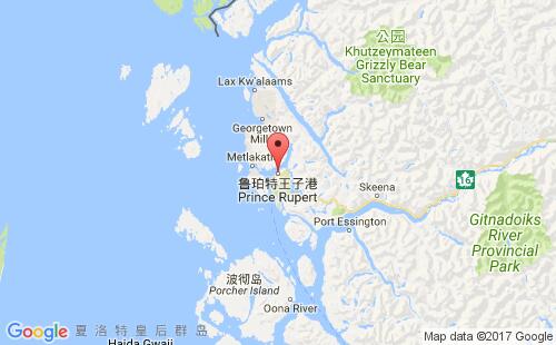 魯珀特港港口地圖