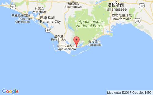 阿巴拉契科拉港口地圖