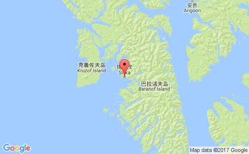錫特卡港口地圖