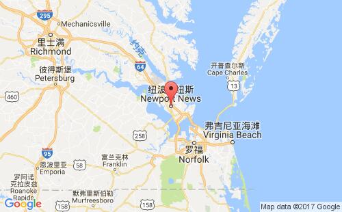 紐波特紐斯港口地圖