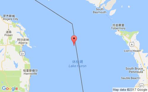 休倫港口地圖