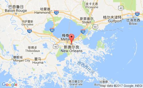 新奧爾良港口地圖