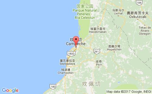 坎佩切港口地圖