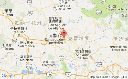 克雷塔羅港口地圖