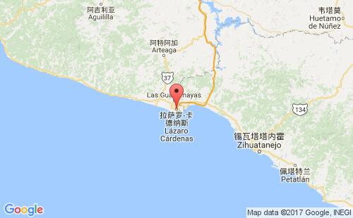 拉薩羅卡德納斯港口地圖