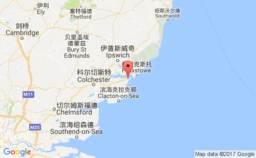 哈里奇港口地圖