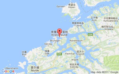 克里斯蒂安松港口地圖