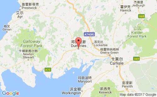 鄧弗里斯港口地圖