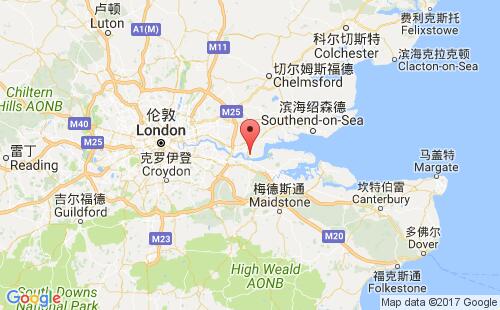 蒂爾伯里港口地圖
