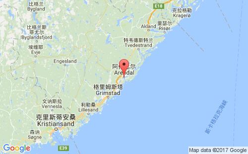 阿倫達爾港口地圖