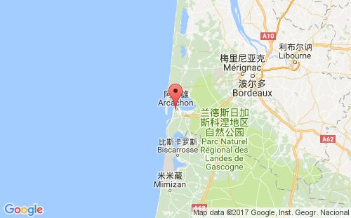 阿爾卡雄港口地圖