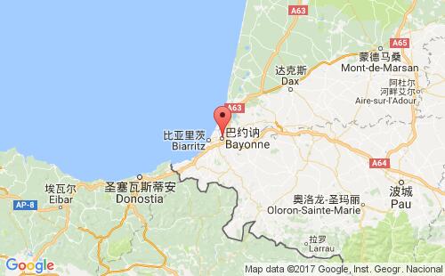 巴約訥港口地圖