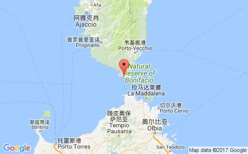 博尼法喬港口地圖