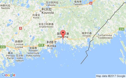 哈米納港口地圖