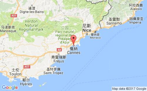 戛納港口地圖