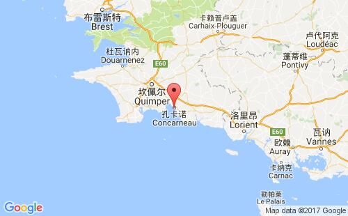 孔卡爾諾港口地圖