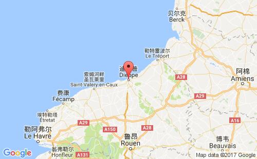 迪耶普港口地圖