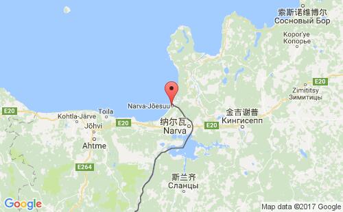 納爾瓦約埃蘇港口地圖