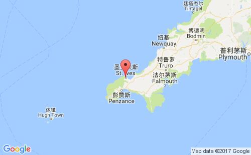 圣艾夫斯港口地圖