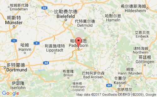 帕德博恩港口地圖