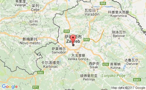 薩格勒布港口地圖