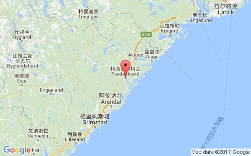 特維德斯特蘭德港口地圖