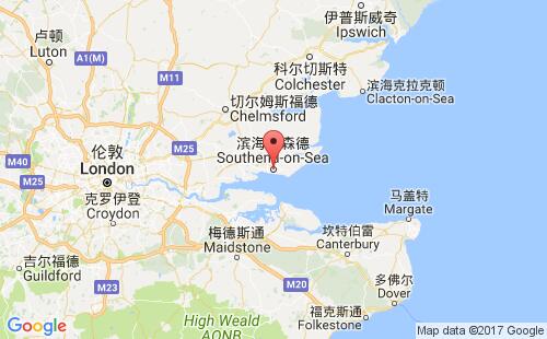 紹森德港口地圖
