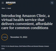 亞馬遜推出虛擬健康服務(wù)Amazon Clinic 將在32個(gè)州開展業(yè)務(wù)
